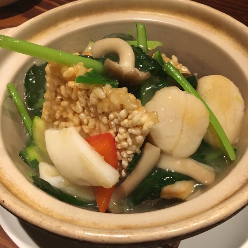 海の幸のおこげ料理(中国料理・青藍)