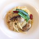 牡蠣と京野菜のペペロンチーノ