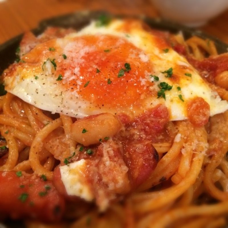 熟成肉を使った大人のナポリタン(鉄板焼 宮地 豊洲店)