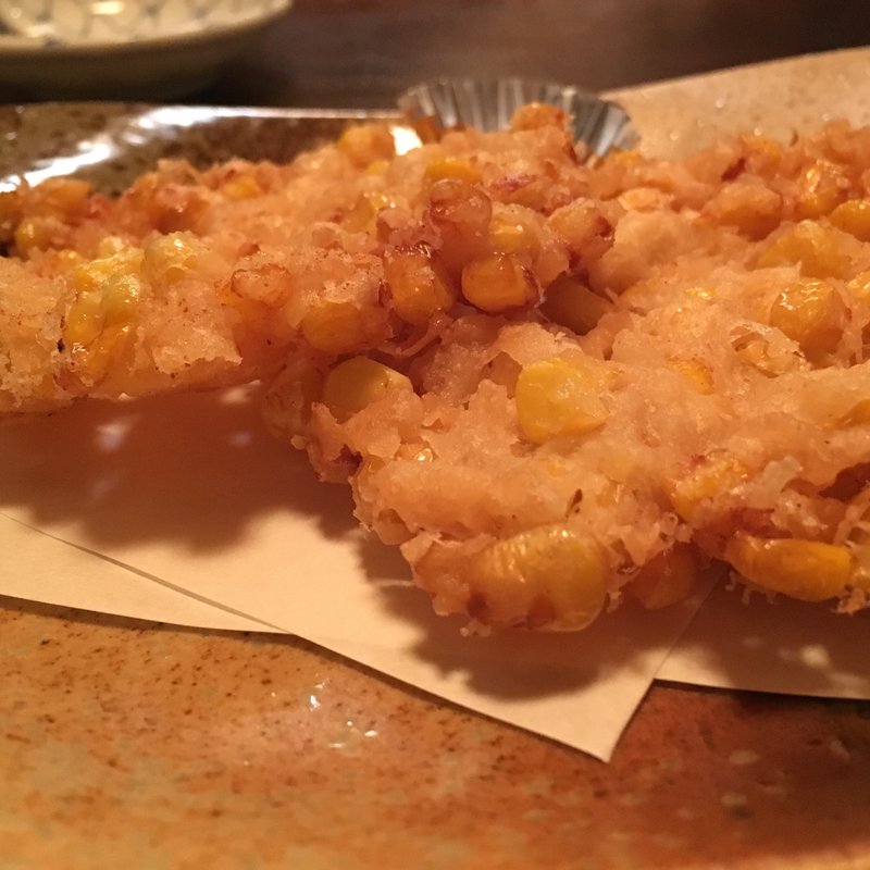 トウモロコシのかき揚げ(いろは寿司 本店)