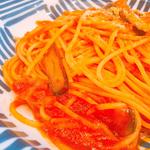 ナスとトマトのナポリタン