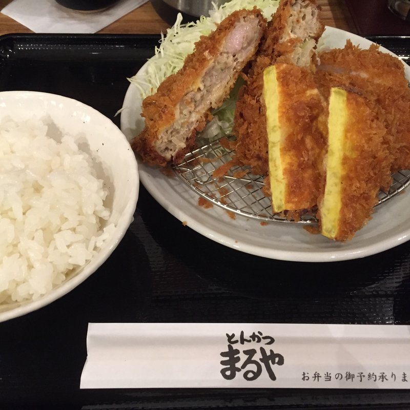 ミックスかつ定食(立呑みとんかつ まるや 汐留店)