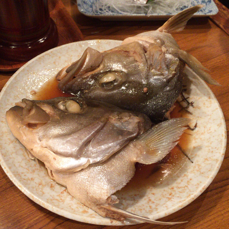 カンパチのカマの煮付け(釣り仲間 （つりなかま）)
