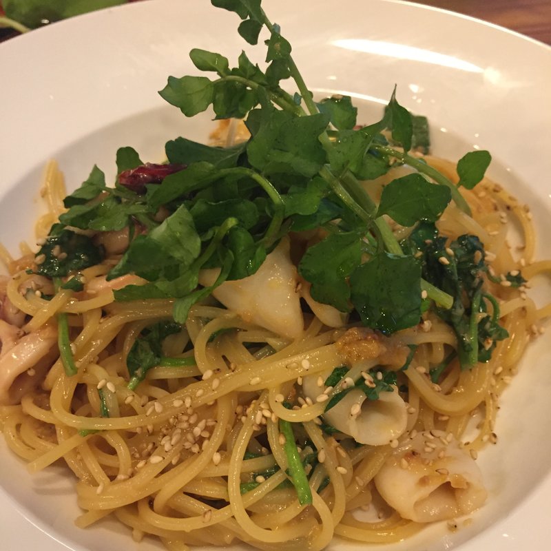 ウニとヤリイカのペペロンチーノ(ナイン ピッツァ パスタ)