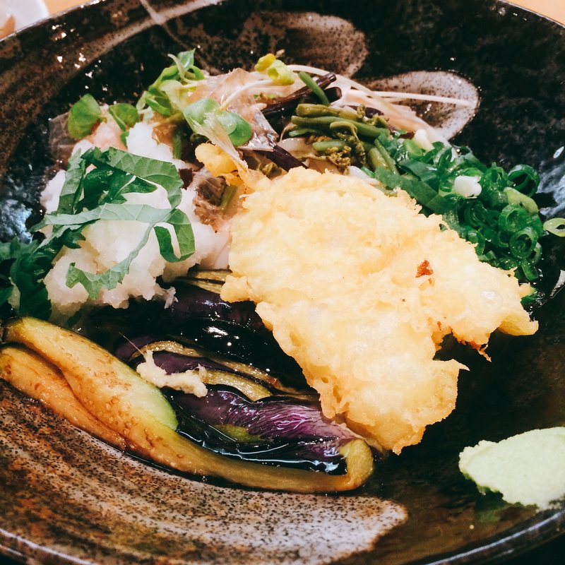 揚げ茄子とキス天のおろしうどん(澤乃井 )