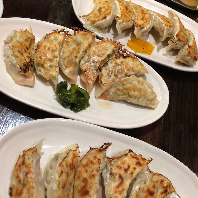 肉餃子、梅しそ餃子、海老餃子(熊猫餃子商店)
