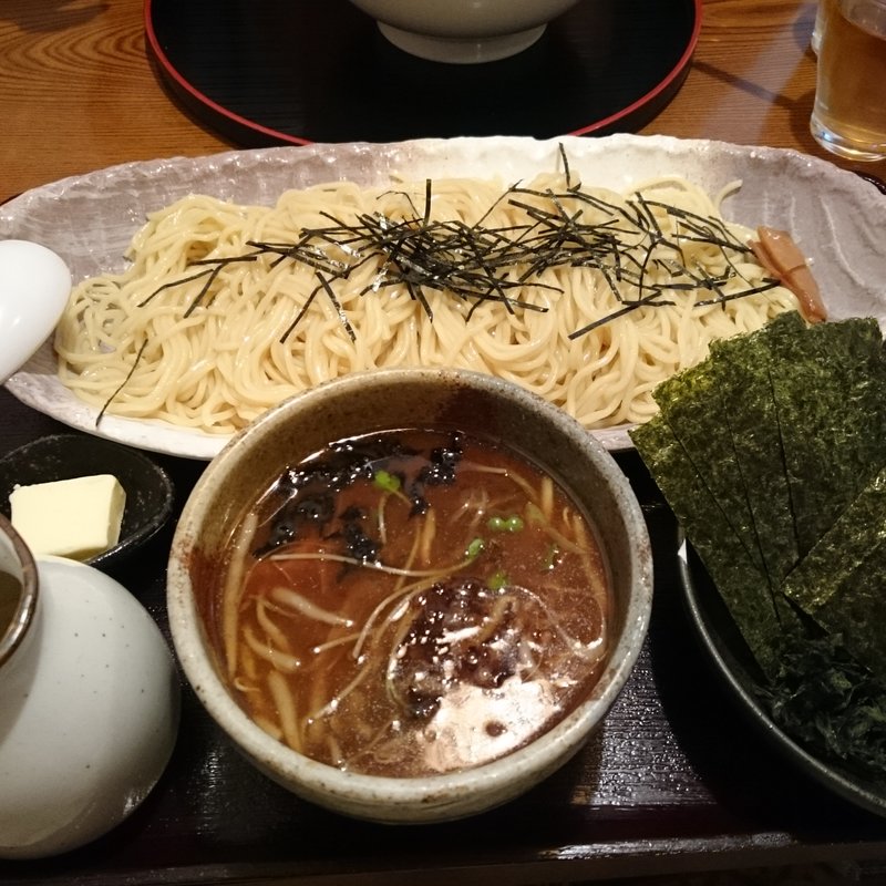 濃厚醤油つけ麺 のり + バター ・ 中盛(ぐうの音 )