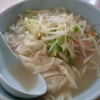 タンメン （ 細麺 ） + ワンタン(手打らーめん岩間)