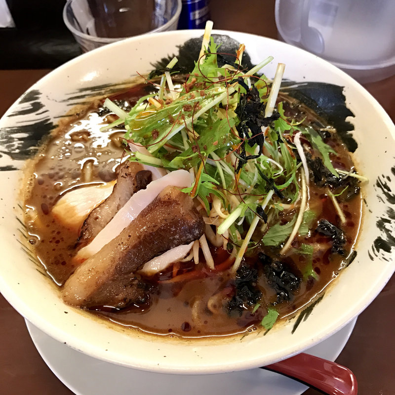 西川カレーラーメン 大盛(鶏骨スープ 青桐 （けいこつすーぷあおぎり）)