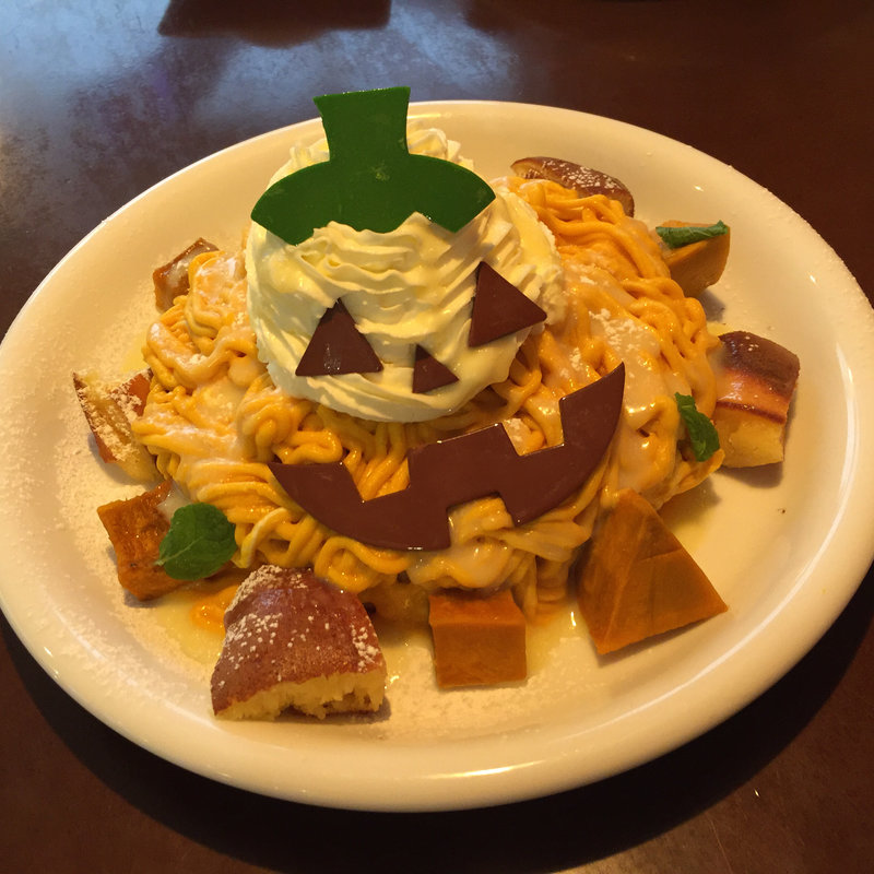 ジャックオランタンパンケーキ(カフェ アクイーユ 恵比寿)