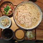 ネギトロ山かけミニ丼とうどんのセット(うどん山長 恵比寿店)
