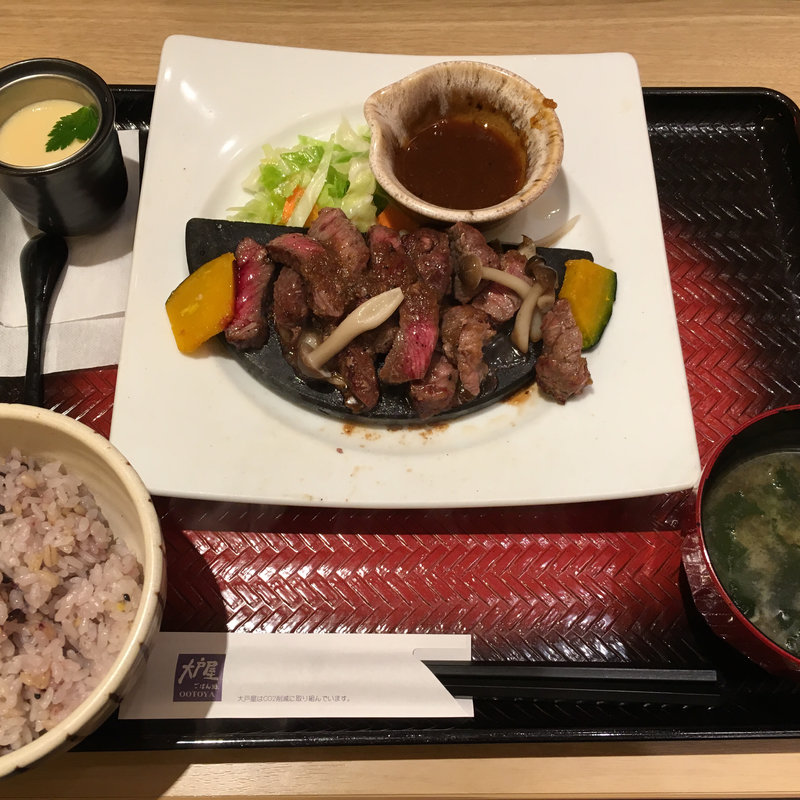 炭火焼きビフテキ定食(大戸屋ごはん処 泉北パンジョ店)