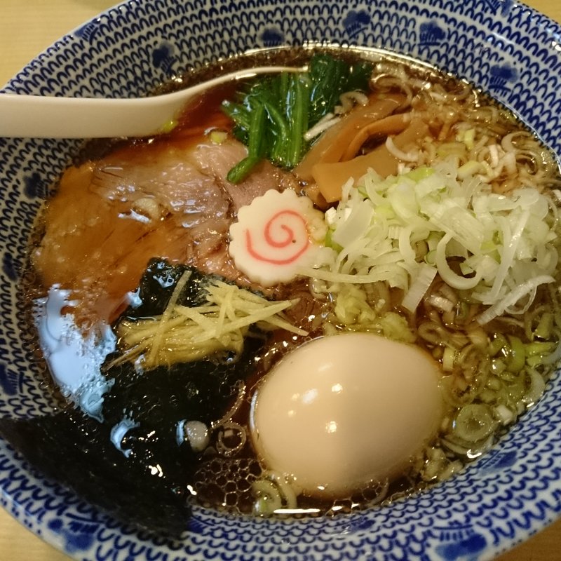 味玉中華そば + ネギ(かみの屋)