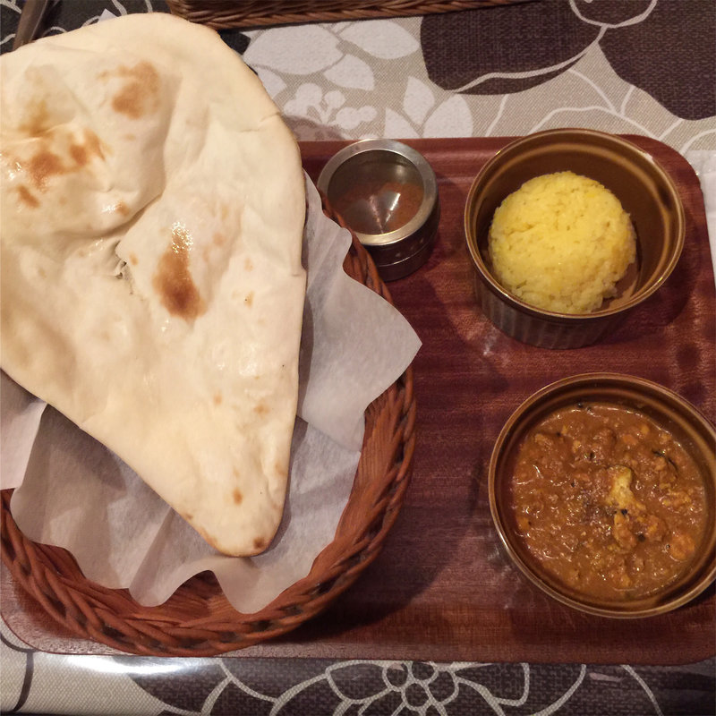 ナスキーマカレーとナン(ライスはおまけ)(キッチンシャンティ （Kitcen Shanti）)