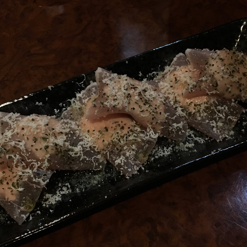 柿とクリームチーズの生ハム巻き(酒場わたなべ)