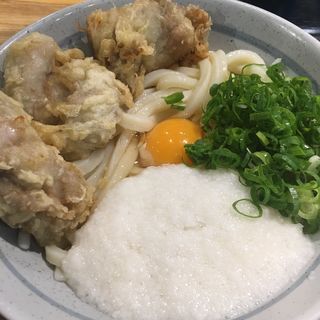 鶏天月見山うどん(うどん甚三 （じんざ）)