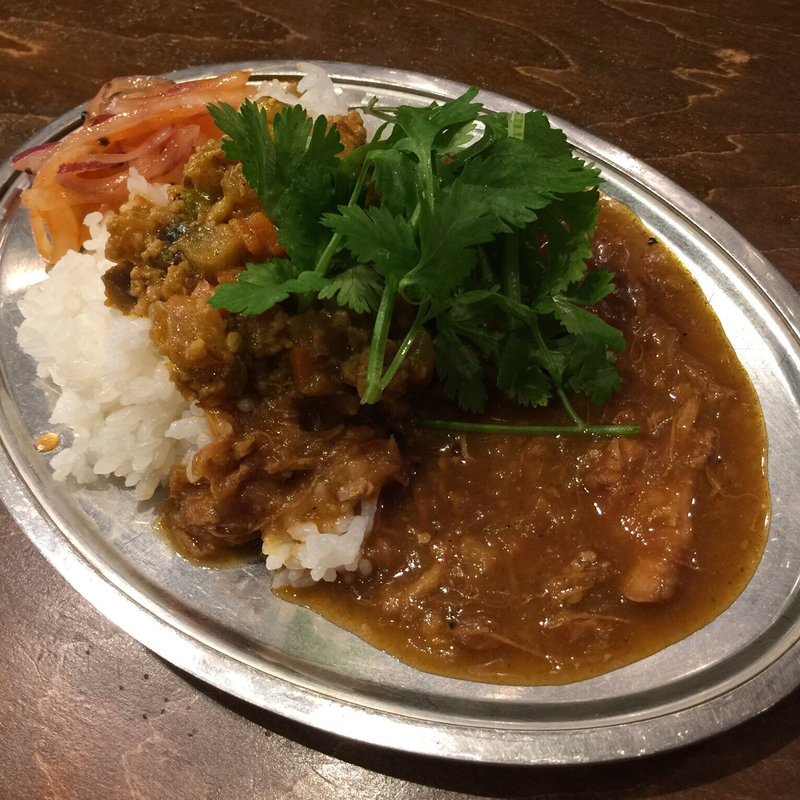 オレンジチキンとバナナキーマ(ヤサイ・シュウマイバル【オレンチ】)