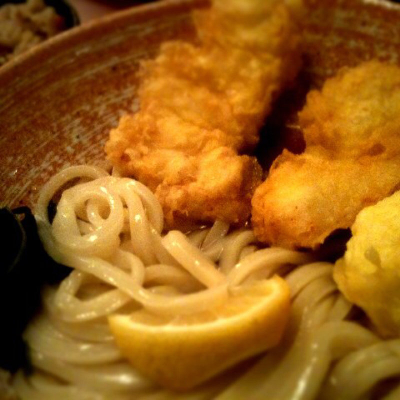 鶏玉天ぶっかけ(うどんと天ぷら 山斗)