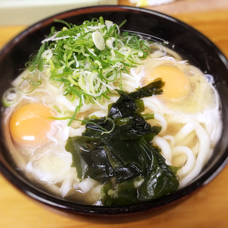 月見うどん(天ぷらうどん)