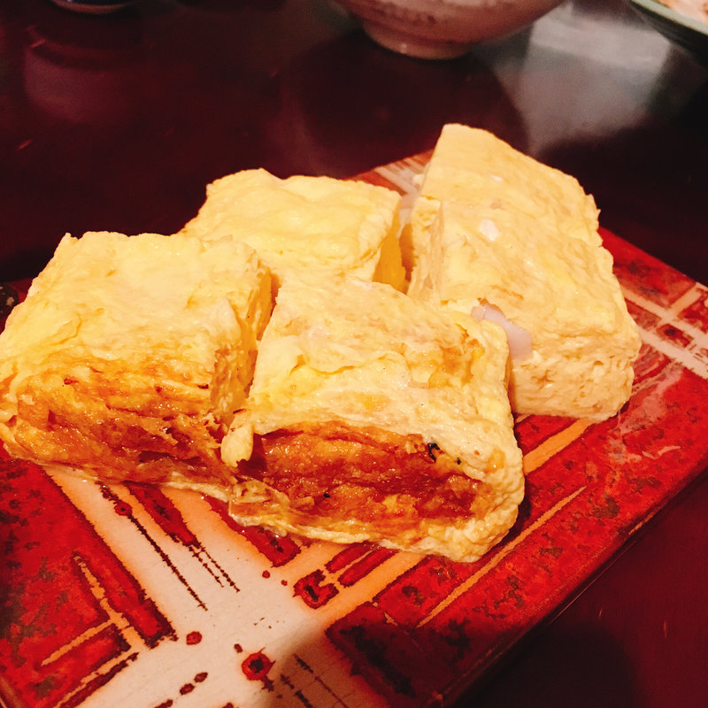 貝出汁とホタテの出汁巻き(あぶさん )