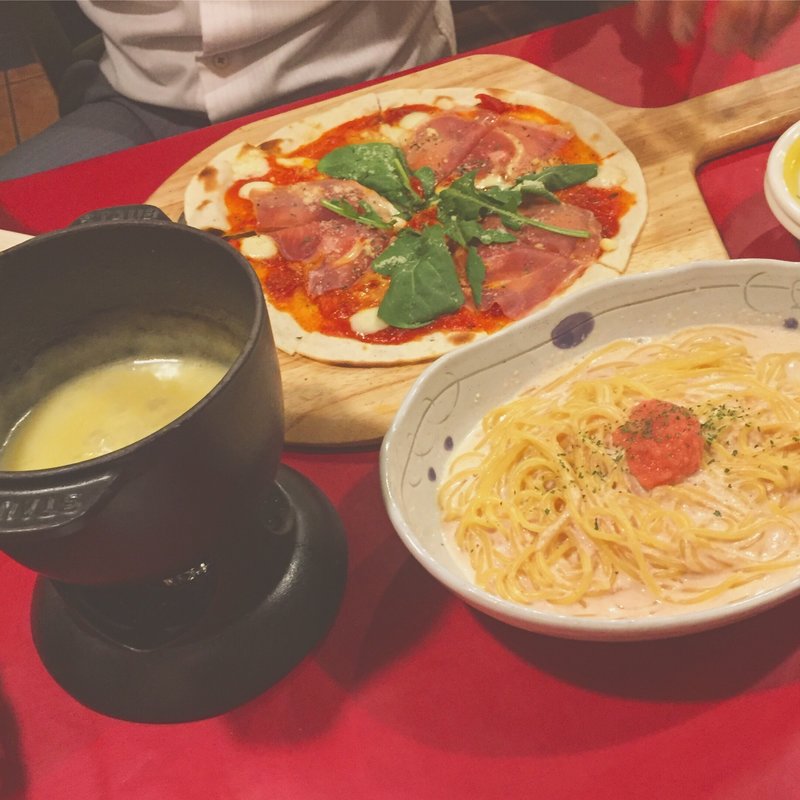 たらこのクリームスパゲティ(ミルポワ （Mirepoix）)