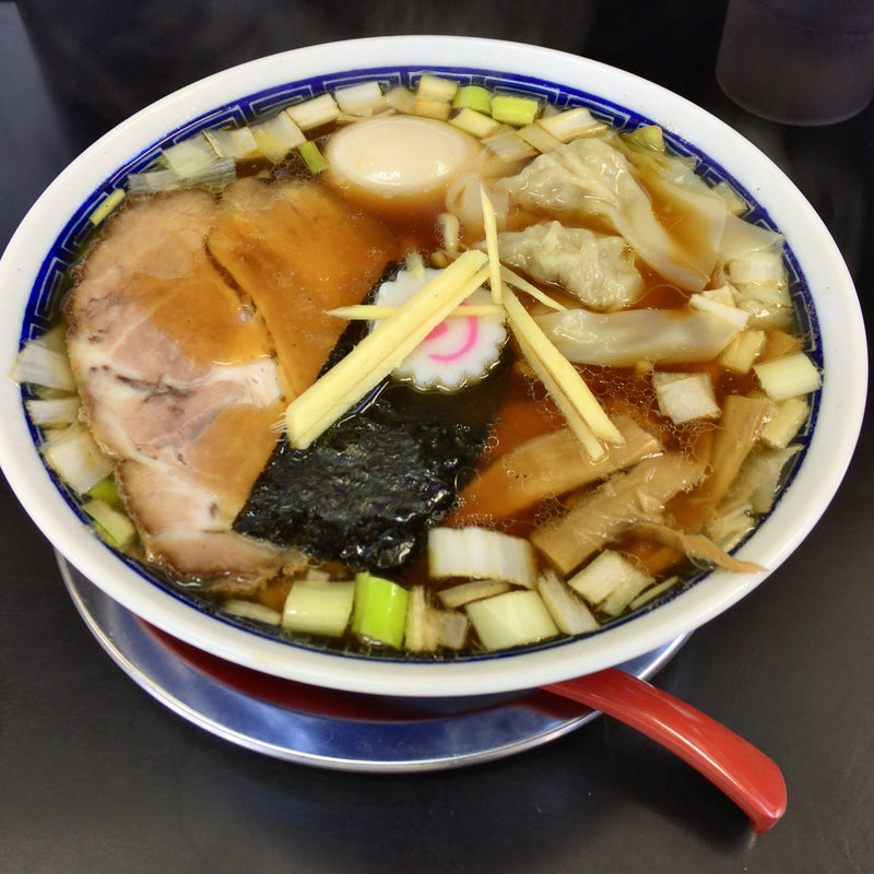 ワンタン麺(並) 煮卵(中華そば 亀喜屋 （カメキヤ）)