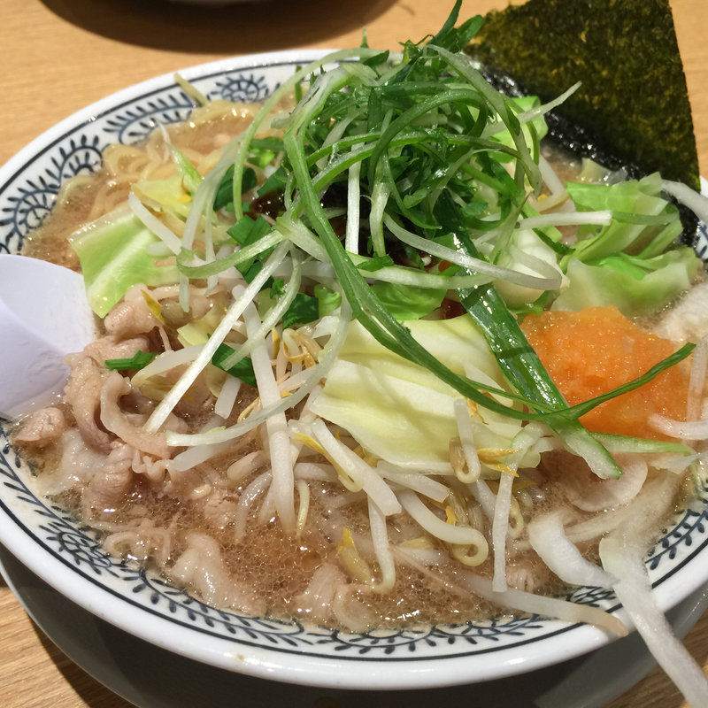 熟成醤油 野菜肉そば 819円(丸源ラーメン 姫路今宿店)