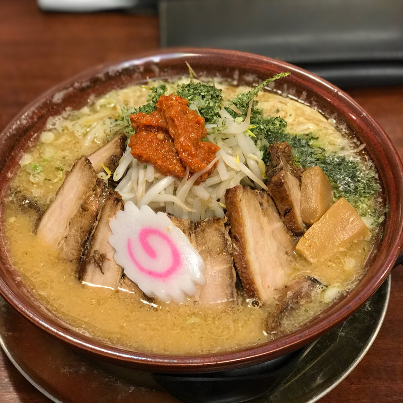 辛味噌らぁ麺 大盛＋ちゃーしゅう(らぁ麺 武者気 Matsuno長岡店)