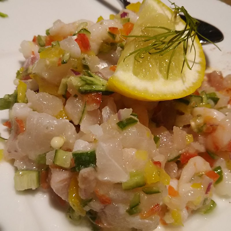 甘エビと鮮魚のタルタルセビーチェスタイル(デリリウムカフェ 銀座)