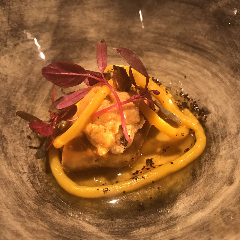 フォアグラ、雲丹、カボチャのパスタ(フロリレージュ （Florilege）)
