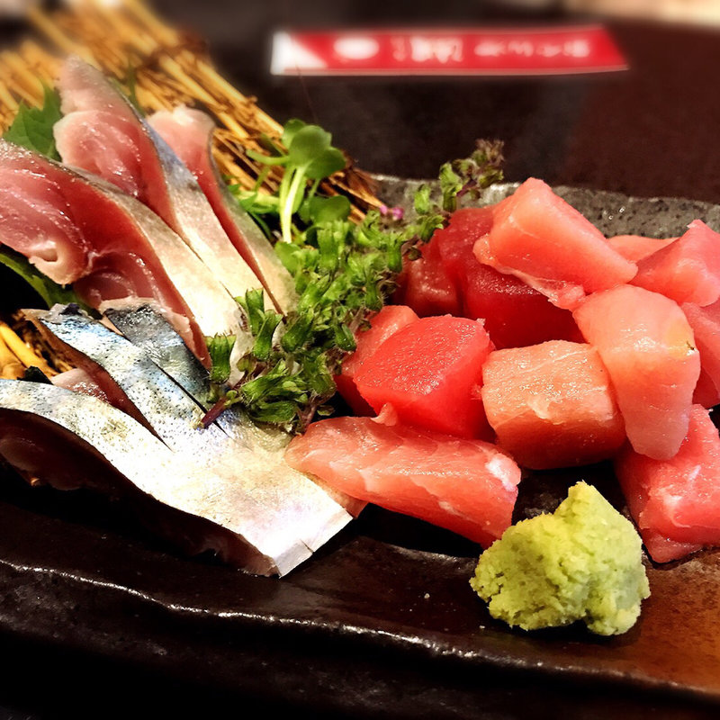 自家製〆さばと本マグロぶつ(おでんや潮)