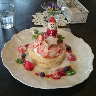 クリスマスパンケーキ(カフェ アンジェ)