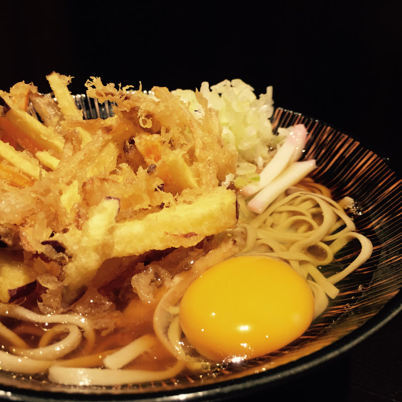かき揚げ玉蕎麦(十割蕎麦 さ竹 恵比寿店)