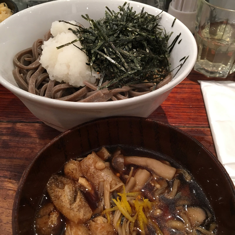 たっぷりきのこの柚子おろしそば(酢重正之・楽)