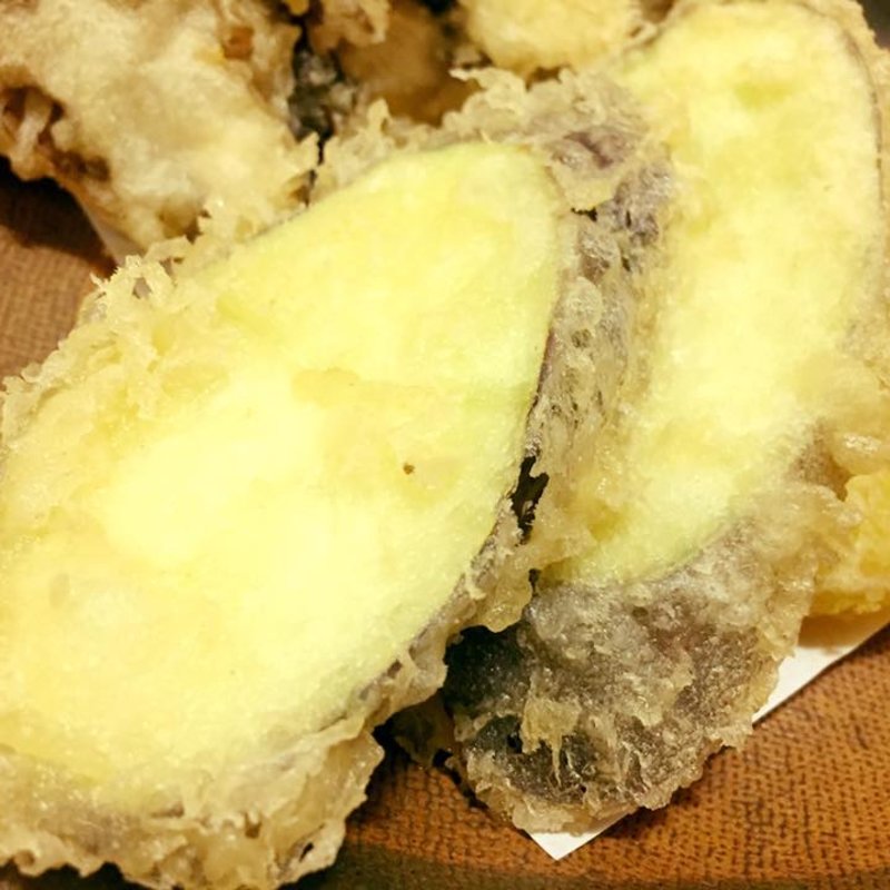 大長ナスの天麩羅(手打蕎麦よしみや)