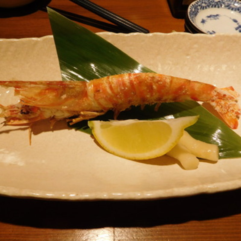 三河産の天然車海老の塩焼き(とびっきり旨い酒と魚 東新漁港)