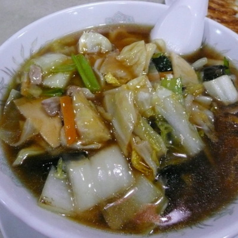 野菜たっぷりあんかけラーメン(味さと)