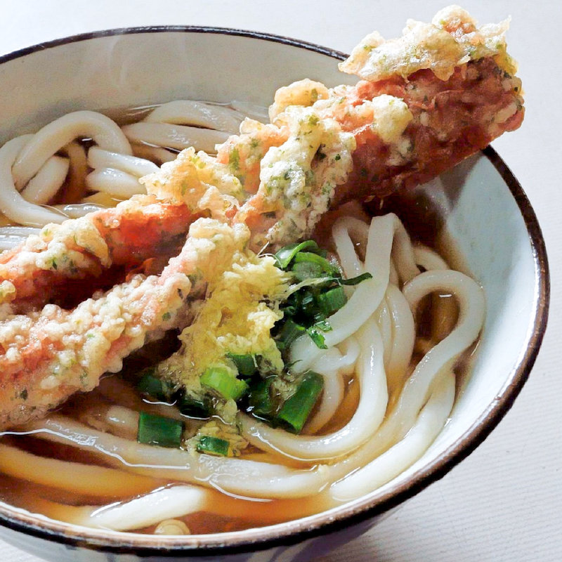 かけそのまま+ちくわ天(坂出・山下うどん店)