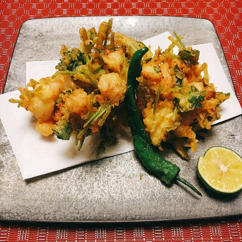 ユリ根と三つ葉のかき揚げ(つるとんたん UDON NOODLE Brasserie銀座)