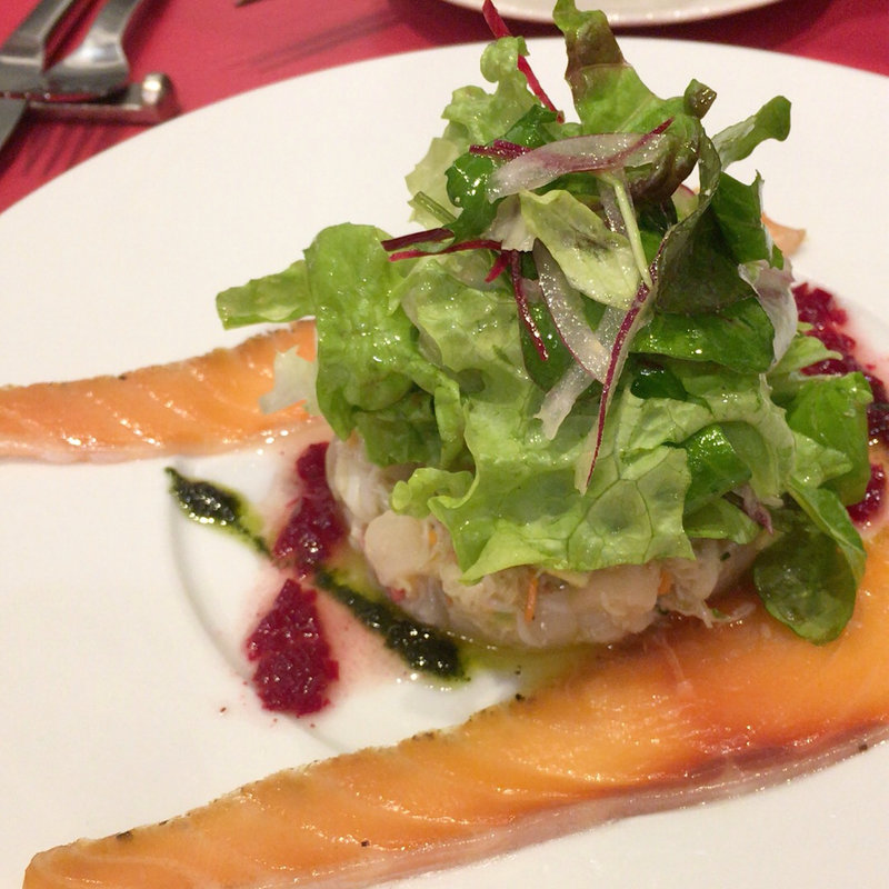 帆立、ズワイ蟹、アボカドのタルタルとスモークサーモン(レストラン 七條 (シチジョウ))