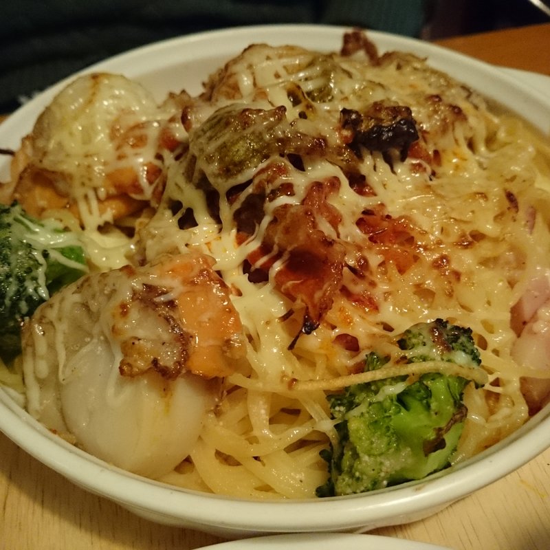 ホタテとキムチと明太子のオーブン焼きスパゲッティ(グルービー 大甕店 （Groovy）)