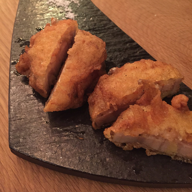 生レンコンと海老の天ぷら(炭火バル あじと)