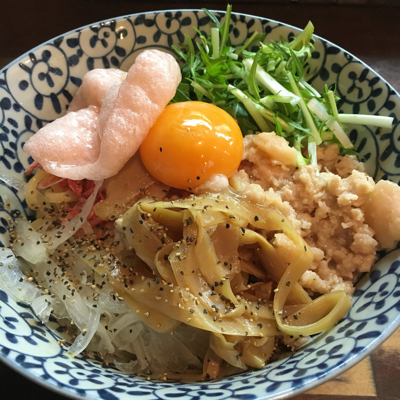 濃厚海老まぜそば(麺でつながる縁 大阪縁乃助商店)