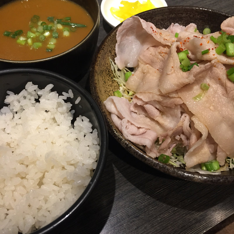 じゃぶじゃぶポン酢定食 カレースープ付(かれー麺 実之和 青山店)