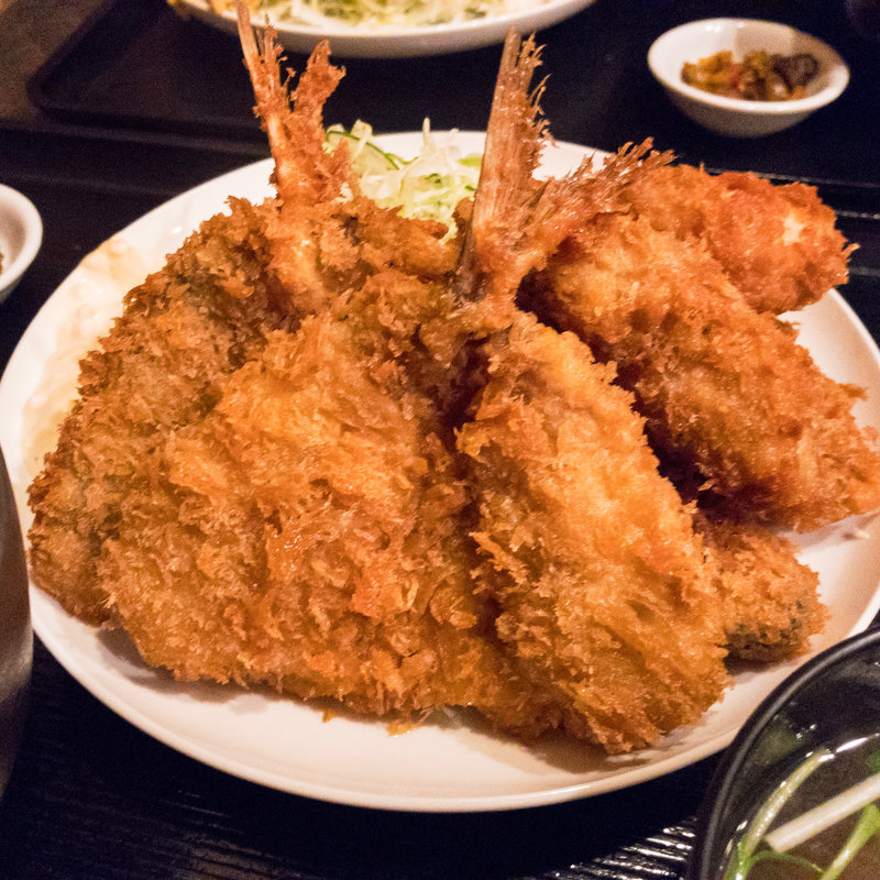 アジ・カキフライ定食(ありんこ)