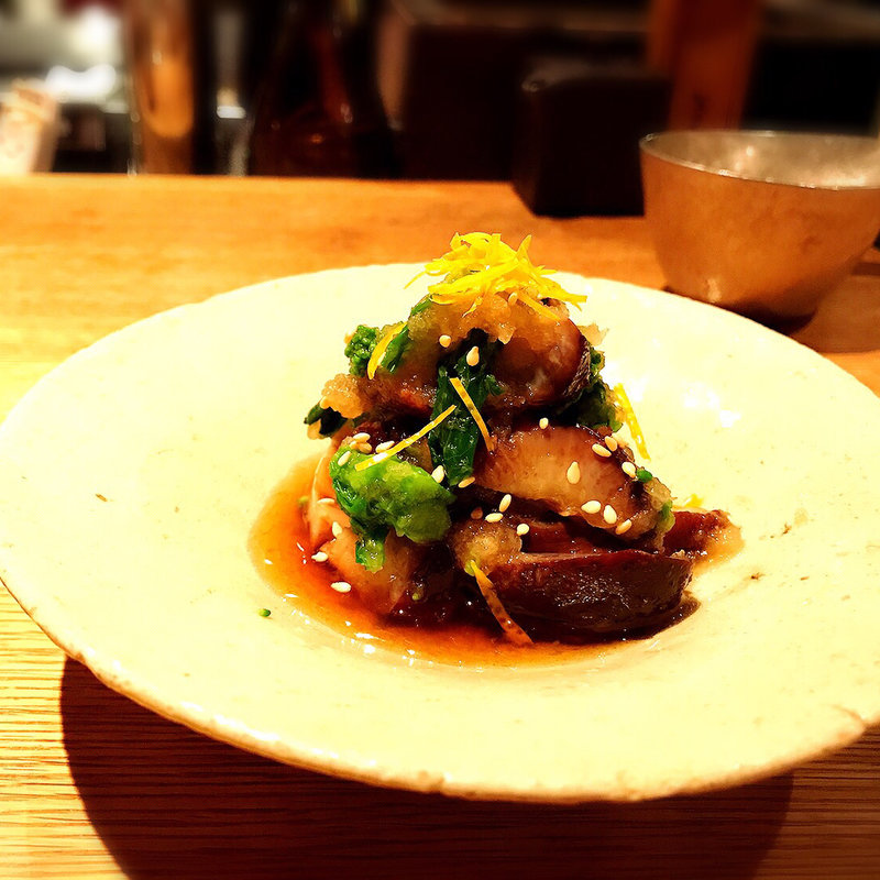 菜の花と赤なまこのみぞれ和え(高太郎 （こうたろう）)