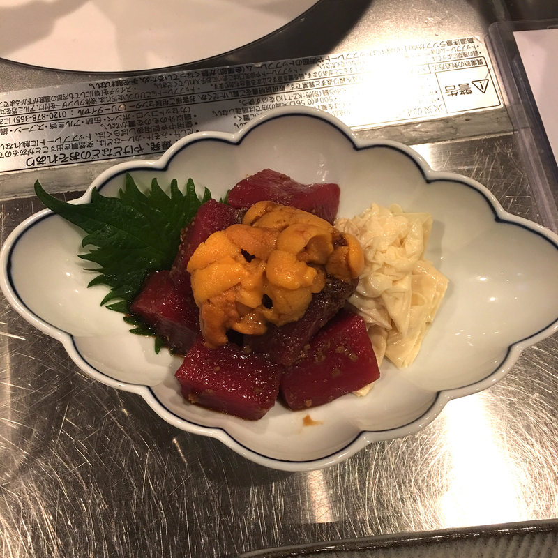 マグロとウニと湯葉(三原豆腐店)