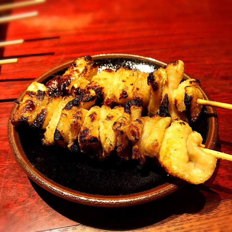 鳥皮串(鳥小屋 本店)