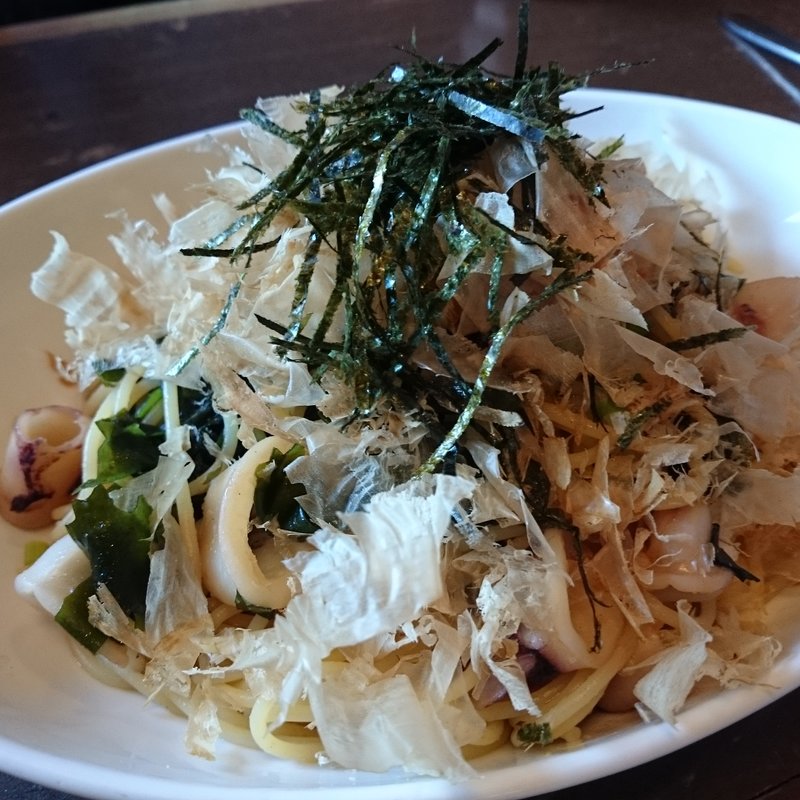 いかとワカメの鰹醤油スパゲッティ(珈琲哲學 水戸店 （珈琲哲学 コーヒーテツガク）)