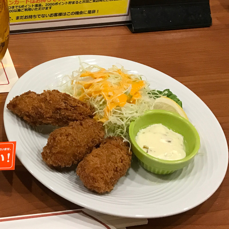 おつまみカキフライ(銀座ライオン 地下鉄名駅店)